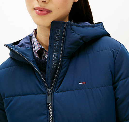 Giubbino Tommy Jeans donna slim con cappuccio idrorepellente