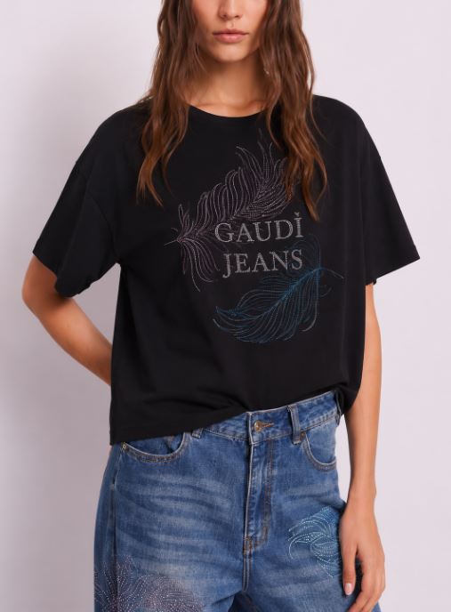 T-shirt donna Gaudi' Jeans manica corta cotone pe26