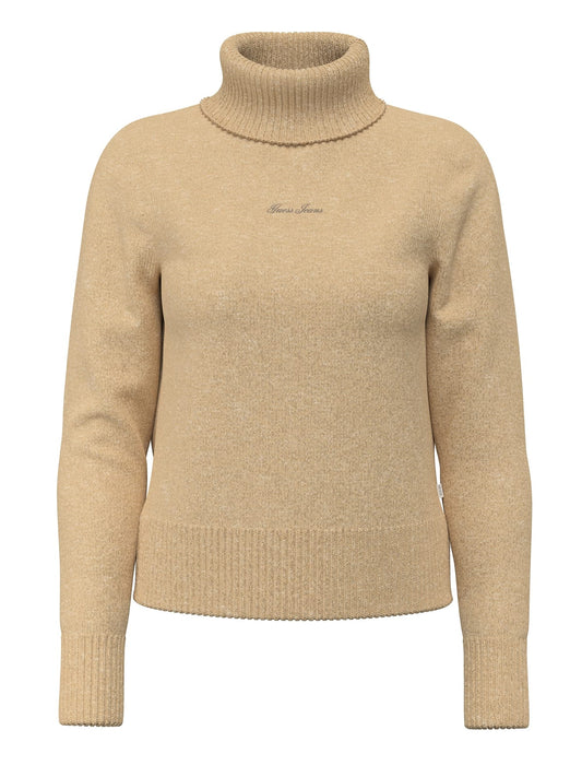 Maglione collo alto Guess Jeans donna ricamo