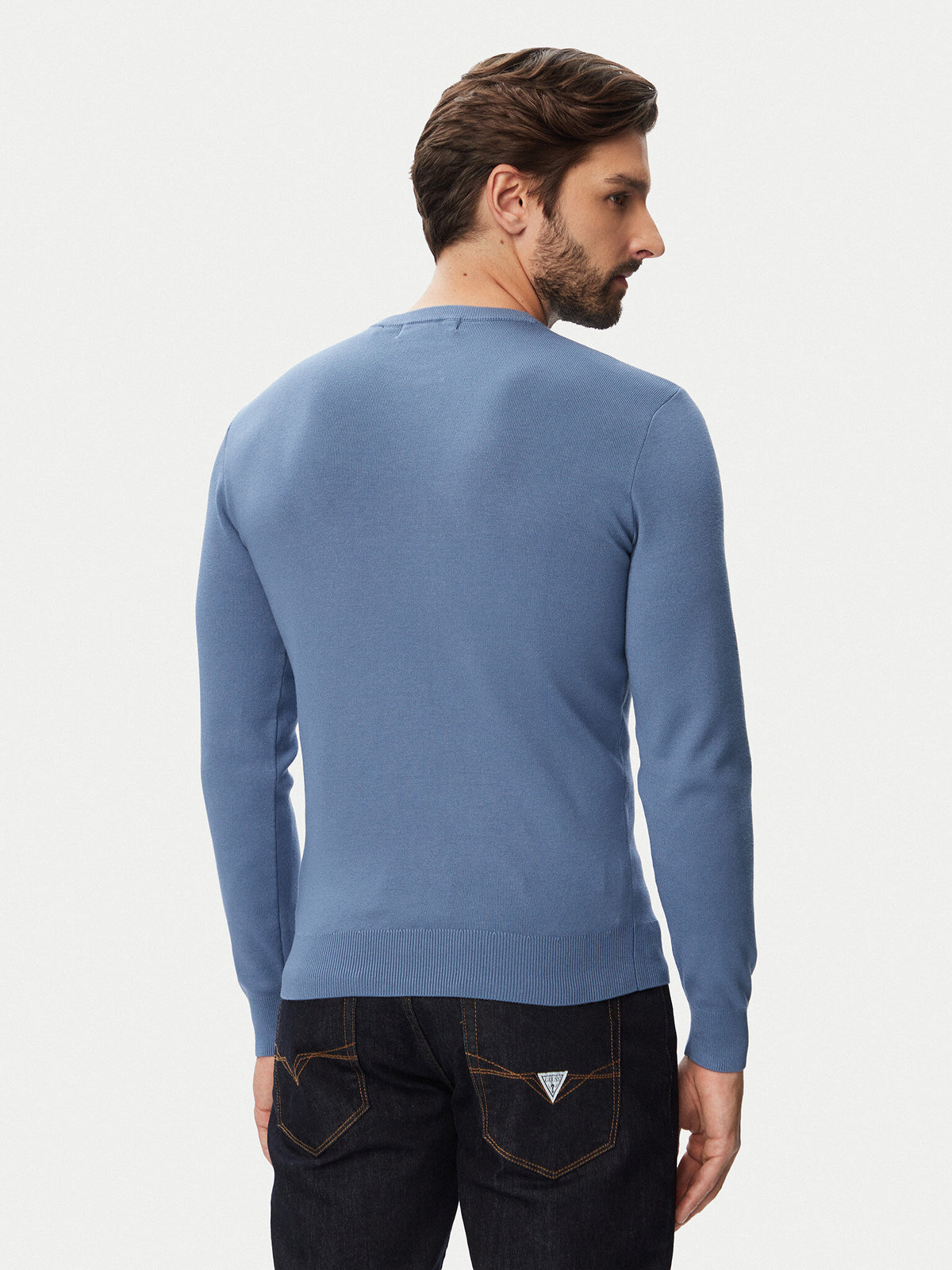 Maglione Mason Guess uomo girocollo logo stampato viscosa