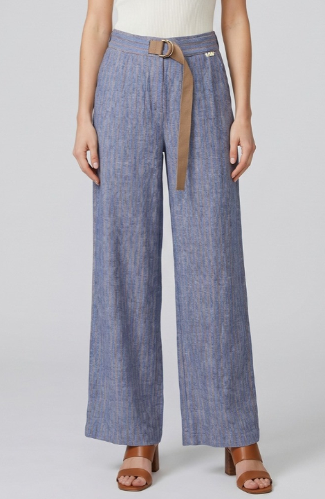 Pantapalazzo donna MARKUP lino rigato wide leg