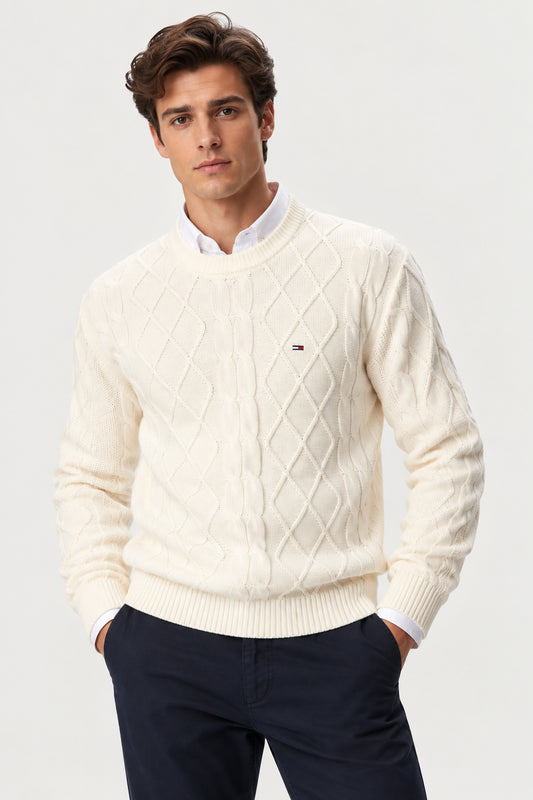 Maglione Tommy Jeans uomo cotone trecce regular