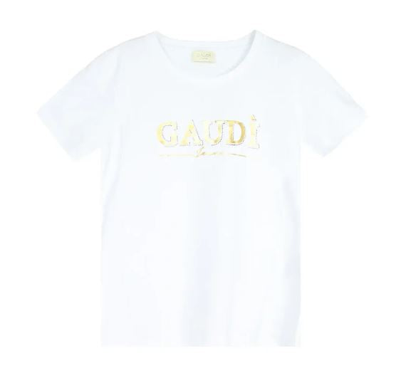 T-shirt donna Gaudi' jeanslogo centrale