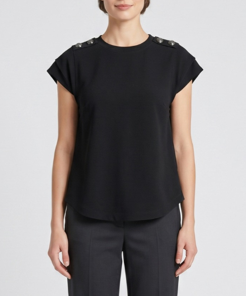 T-shirt donna MARKUP cotone bottoni manica corta