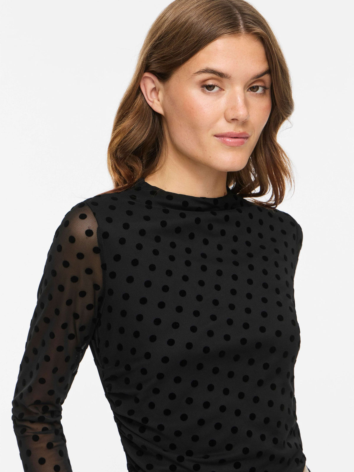 Blusa VILA donna maglia scollo chiuso stretch