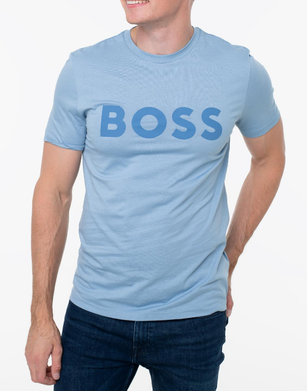 T-shirt Thinking Hugo Boss uomo logo grande cotone