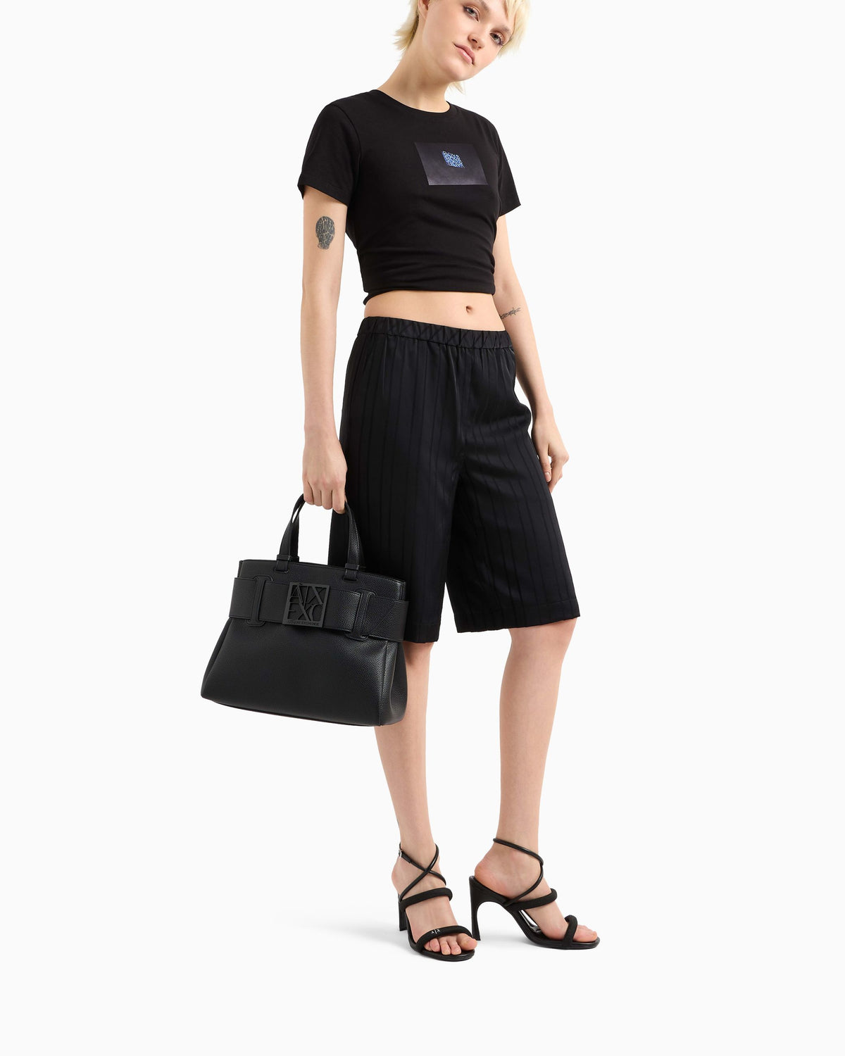 Borsa Armani Exchange donna mano grande similpelle logo