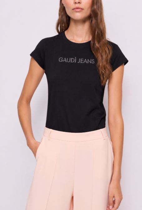 T-shirt donna Gaudi' Jeans logo stampato
