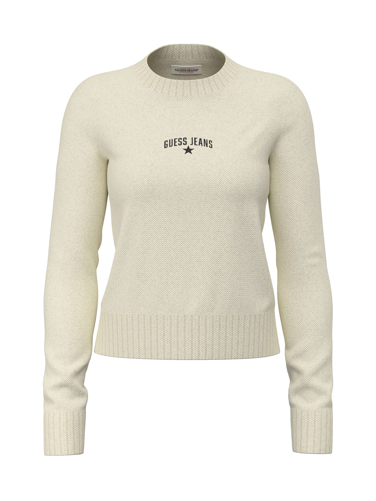 Maglia girocollo stella ricamata donna Guess