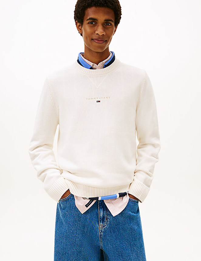 Maglia Tommy Jeans uomo slim linear cotone PE 2026