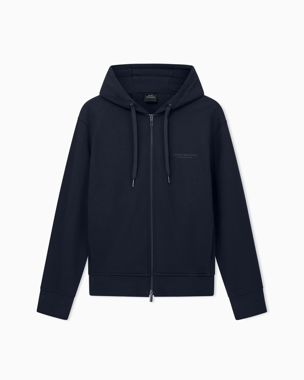 Felpa cappuccio zip A|X uomo cotone logo