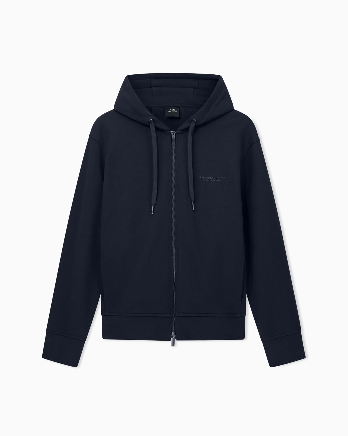 Felpa cappuccio zip A|X uomo cotone logo