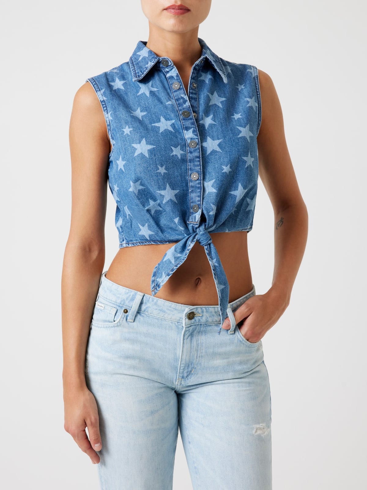Giubbino denim Guess Jeans donna cotone
