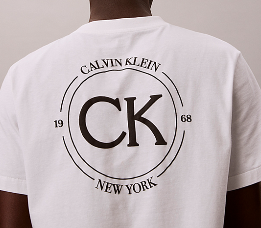 T-shirt uomo CKJ April Graphic oversize cotone manica corta bright white