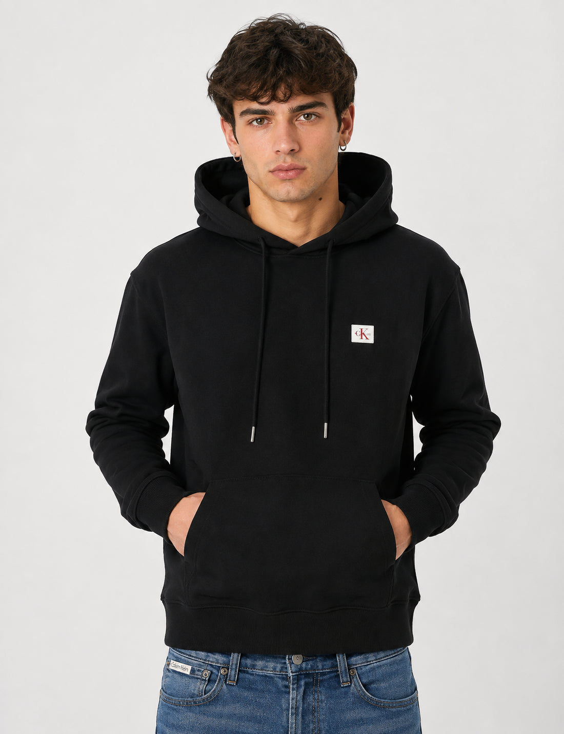 Felpa cappuccio uomo Calvin Klein Jeans terry cotone