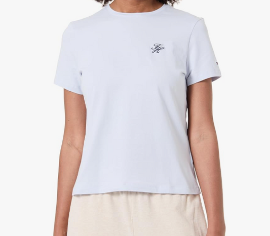 T-shirt Tommy Hilfiger Donna Script Cotone Regular Fit