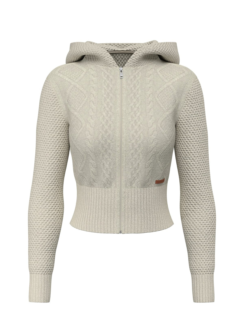 Maglione Guess Jeans donna cappuccio zip trecce