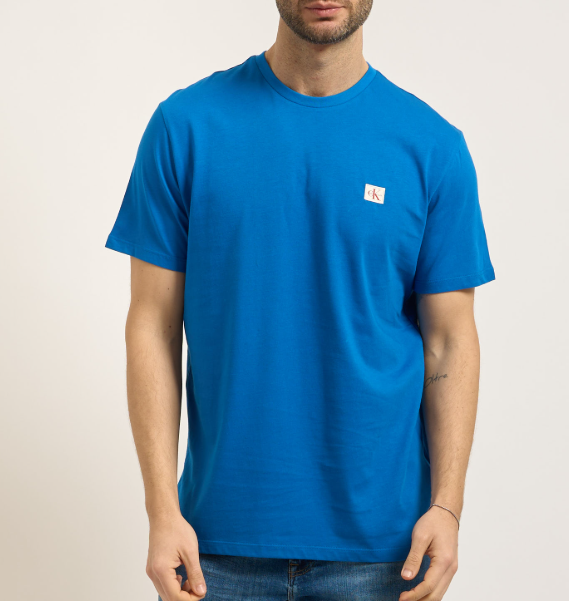 T-shirt Calvin Klein Jeans uomo Badge cotone manica corta classic blu
