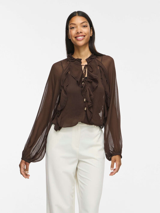 Blusa VILA donna scollo chiuso tessuto fluido