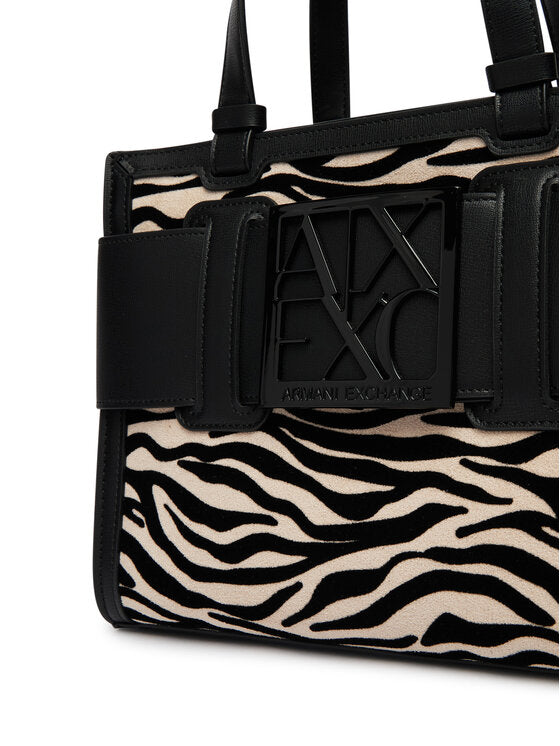 Borsa Armani Exchange donna logo allover poliestere