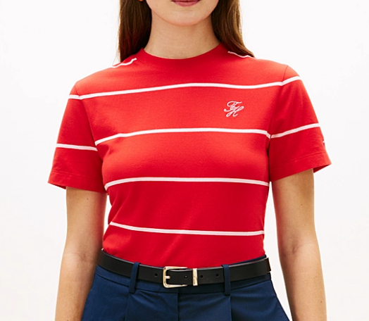T-shirt donna Tommy Hilfiger Script regular cotone