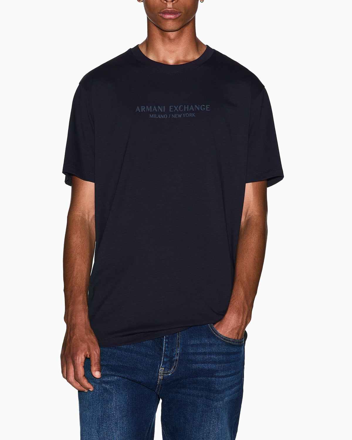 T-shirt uomo Armani Exchange cotone logo girocollo