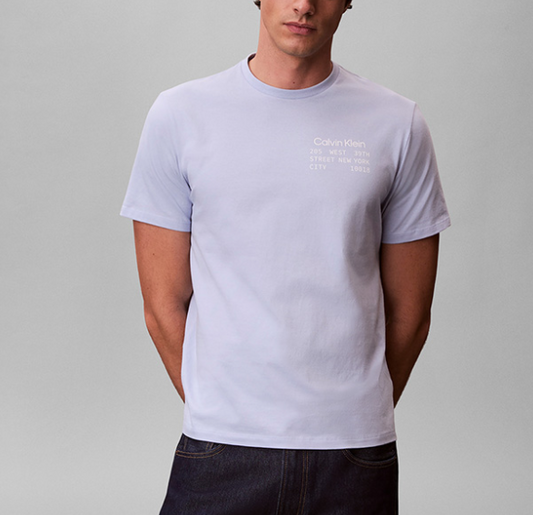 T-shirt Calvin Klein Jeans uomo in cotone jersey girocollo casual blu