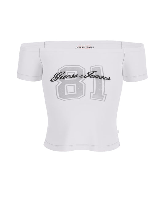 Camicia Guess Jeans donna off shoulder cotone