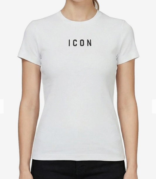 T-shirt donna ICON aderente logo piccolo cotone