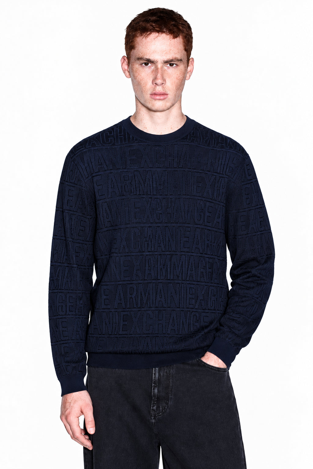 Maglia A|X uomo viscosa costine logo