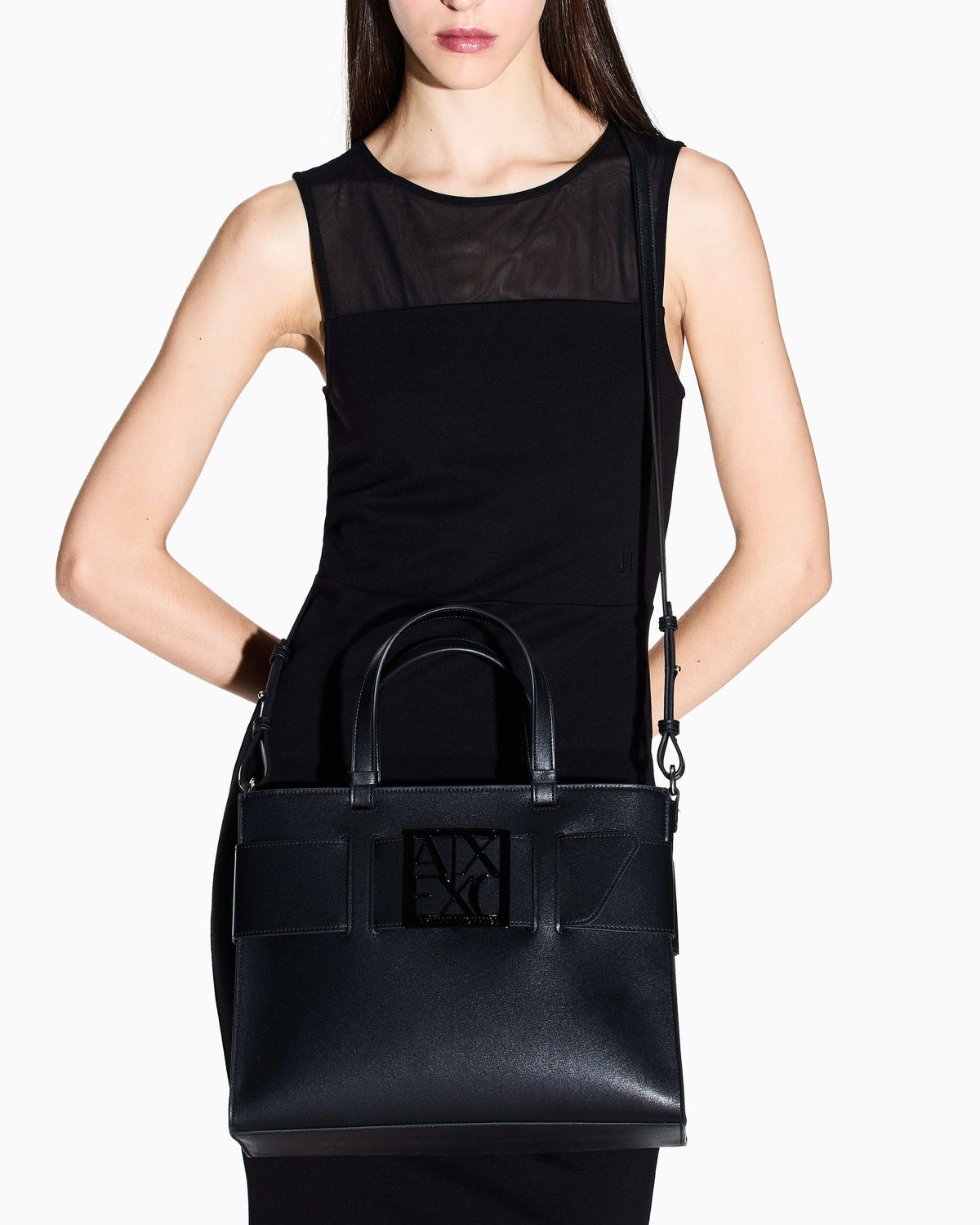 Borsa Armani Exchange donna similpelle logo