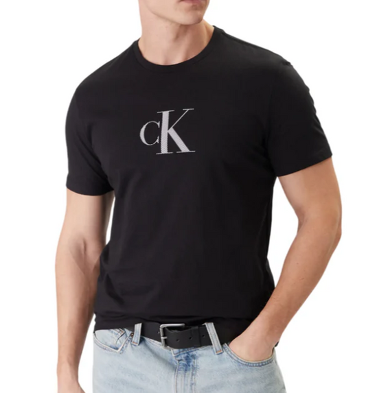 T-shirt Calvin Klein uomo regular fit manica corta logo stampato black