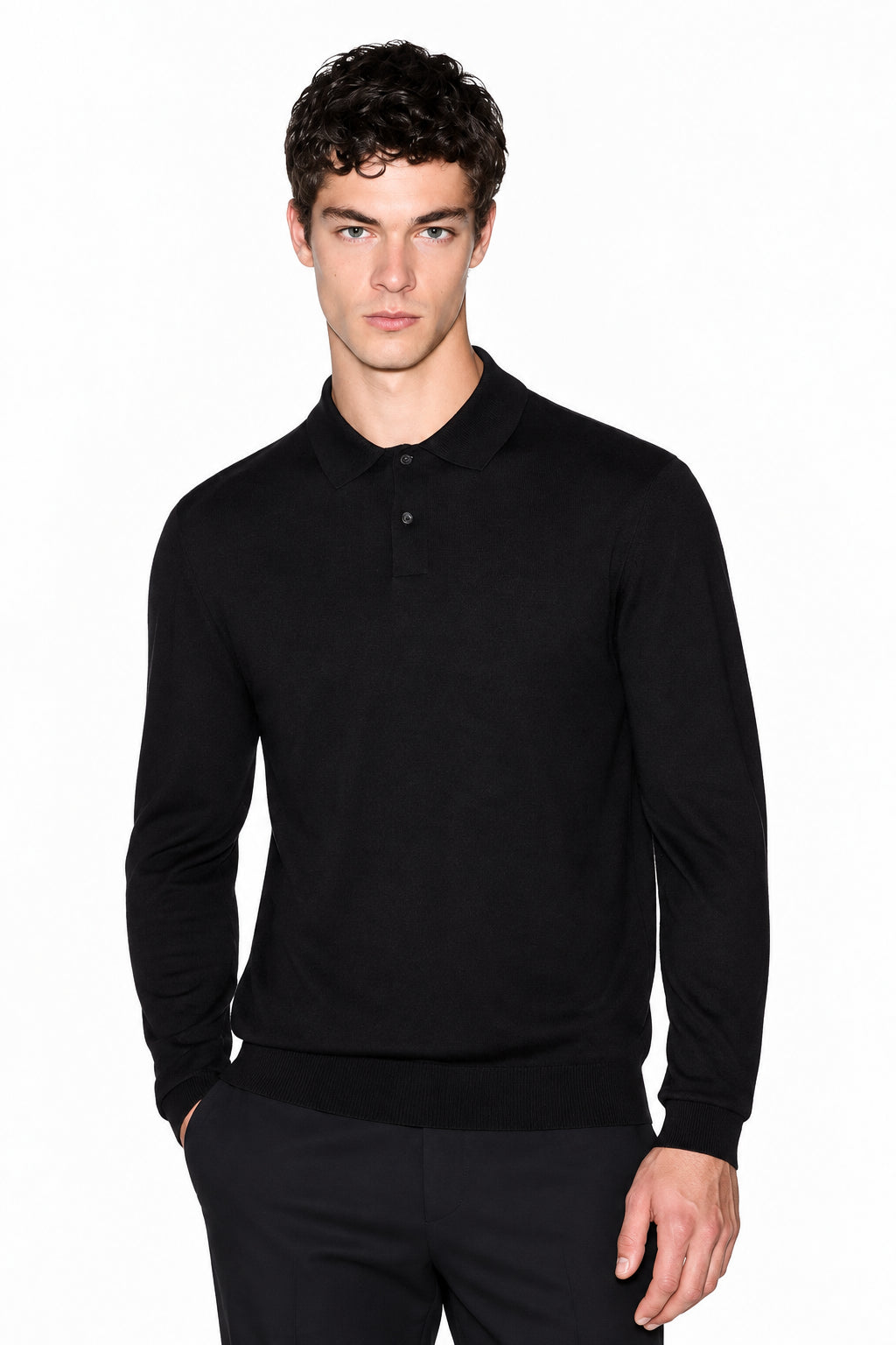 Polo uomo Armani Exchange logo misto lana