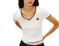T-shirt Donna Tommy Jeans Slim Badge Cotone PE 2026