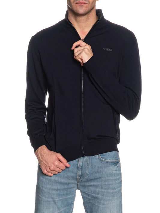 Felpa Guess uomo Kaliq zip cotone