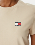 T-shirt Tommy Jeans Donna Regular Wavy Flag Cotone