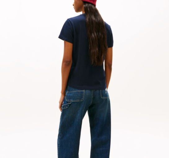 T-shirt Tommy Jeans donna essential regular puro cotone
