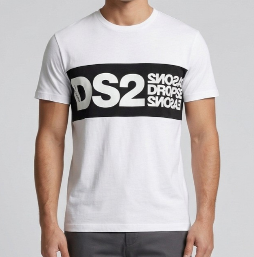 T-shirt DS2 uomo cotone banda logo PE 2026