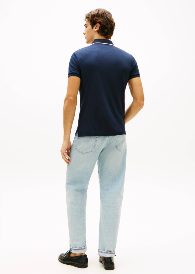 Polo manica corta Tommy Hilfiger uomo liquid cotton slim