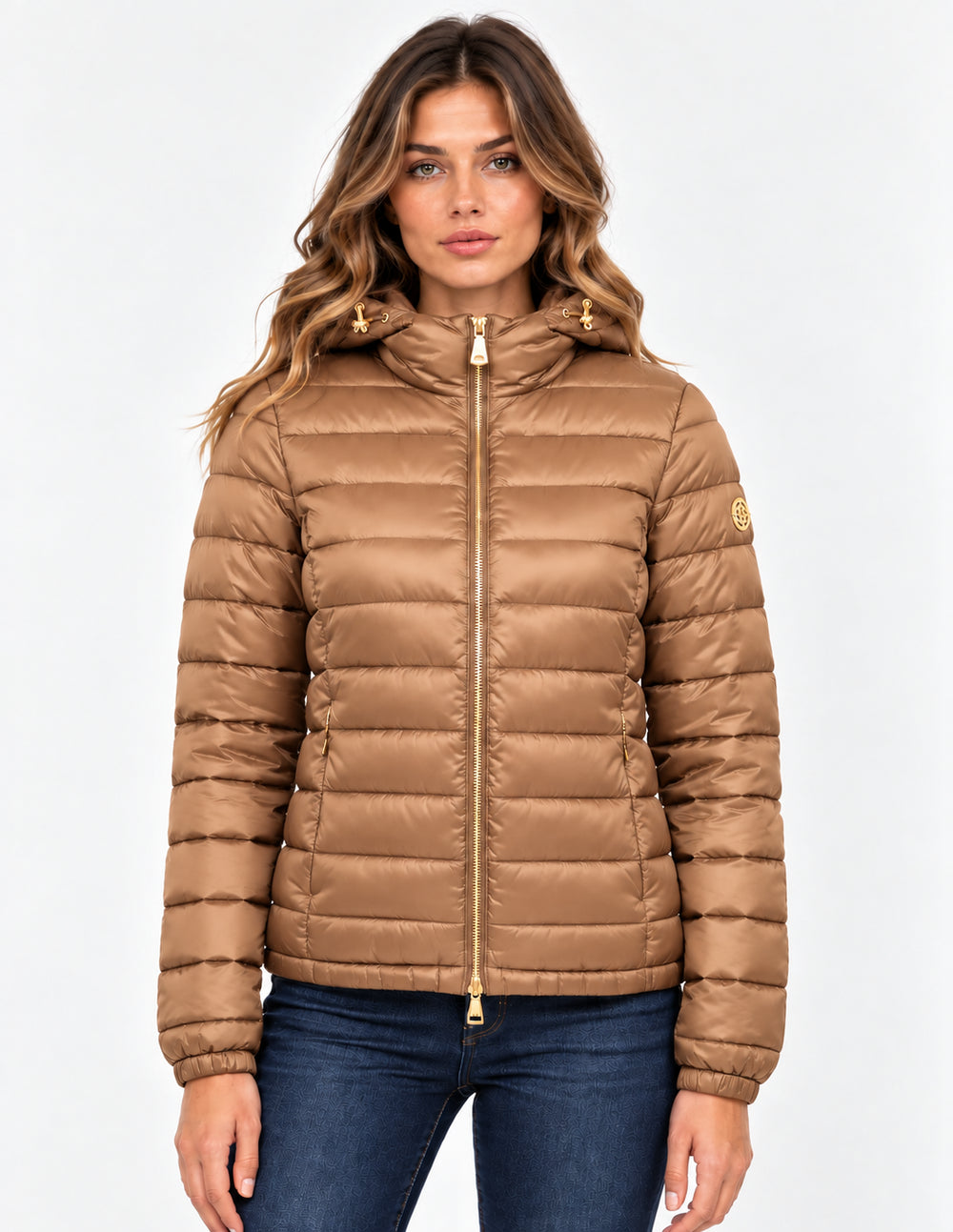 Piumino corto donna MARKUP satin cappuccio