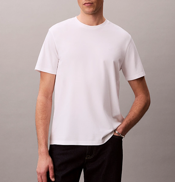 T-shirt uomo Calvin Klein in cotone Supima PE 2026 brigt white