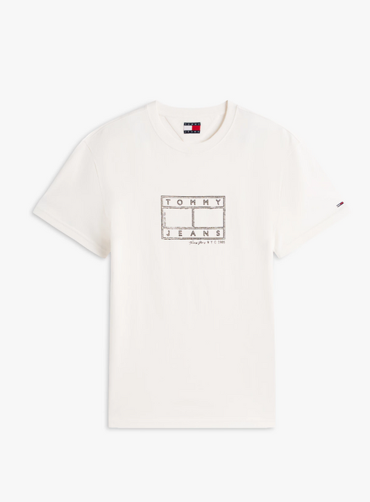 T-shirt Tommy Jeans uomo regular center flag cotone PE 2026
