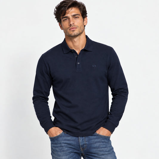 Polo uomo Armani Exchange cotone stretch logo