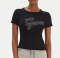 T-shirt Guess donna Studs Script cotone
