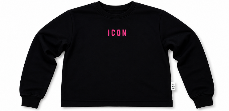 Felpa cropped donna ICON girocollo logo piccolo
