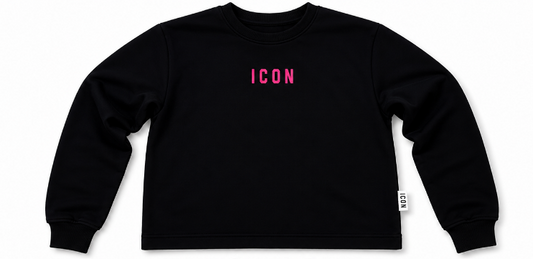 Felpa cropped donna ICON girocollo logo piccolo