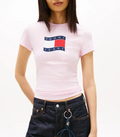 T-shirt Tommy Jeans donna slim logo bandiera PE26