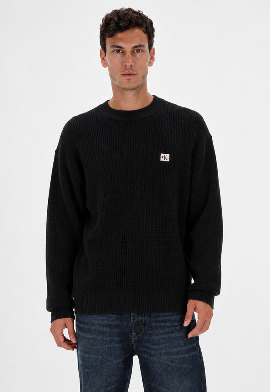 Maglia uomo Calvin Klein Jeans cotone waffle girocollo