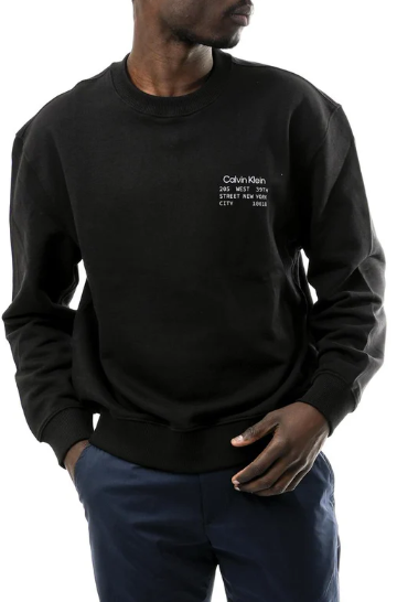 Felpa Calvin Klein Jeans uomo Terry cotone french terry black