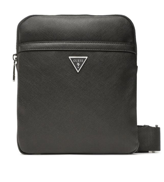 Tracolla Guess uomo Certosa Smart saffiano nera